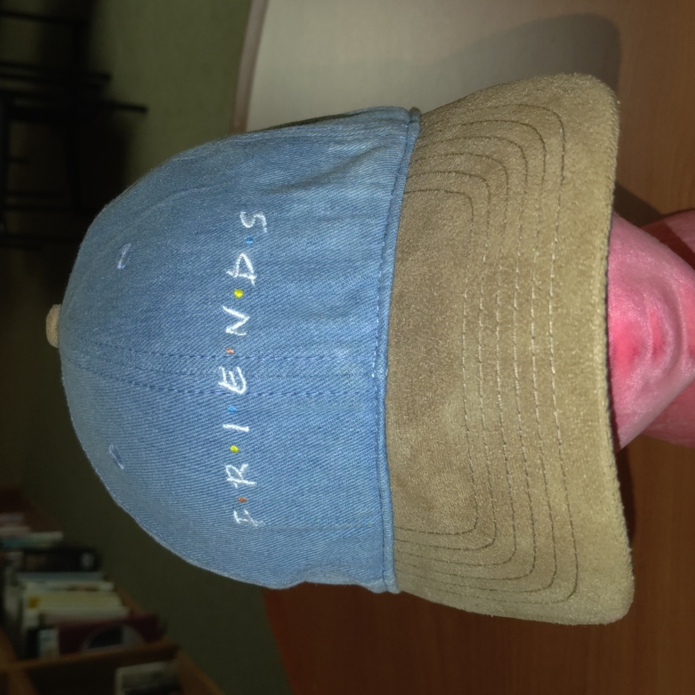 Friends Strapback Baseball Cap Blue Suede Embroidered TV Show 90s Adjustable